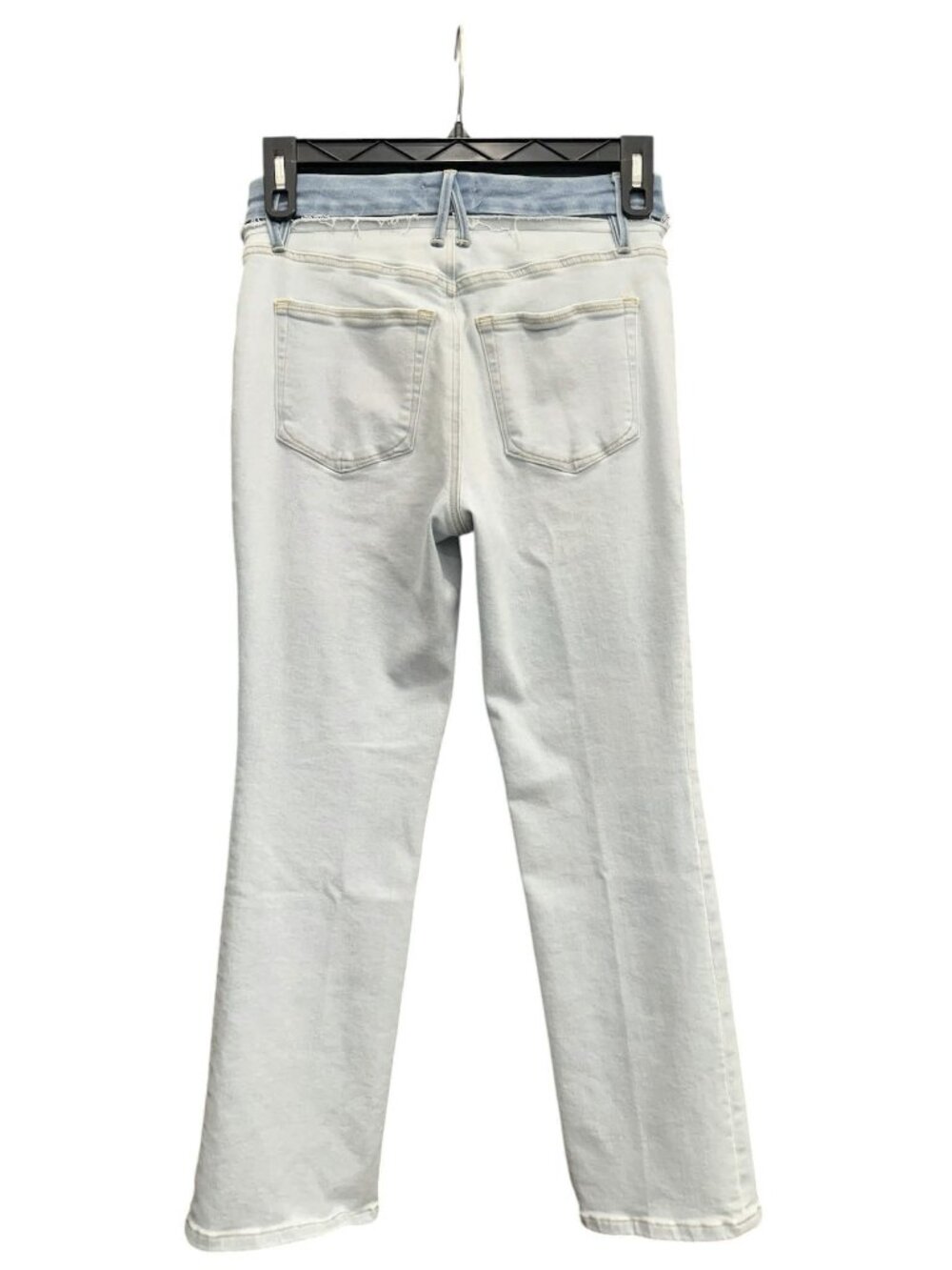 Good American Good Legs Two-Tone High Waist Ankle Straight Leg Jeans - Picture 4 of 5